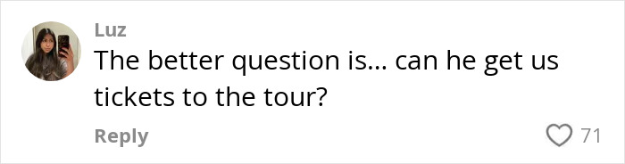 Comment about Ariana Grande’s boyfriend Ethan Slater regarding tickets to the tour, amid breakup rumors. Comment about Ariana Grande’s boyfriend Ethan Slater regarding tickets to the tour, amid breakup rumors.