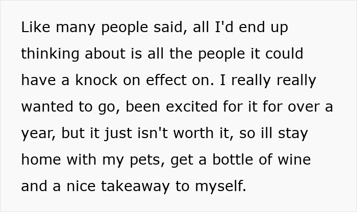 Text discussing concerns about attending a wedding after a guest tests positive for Covid, weighing risks and safety.