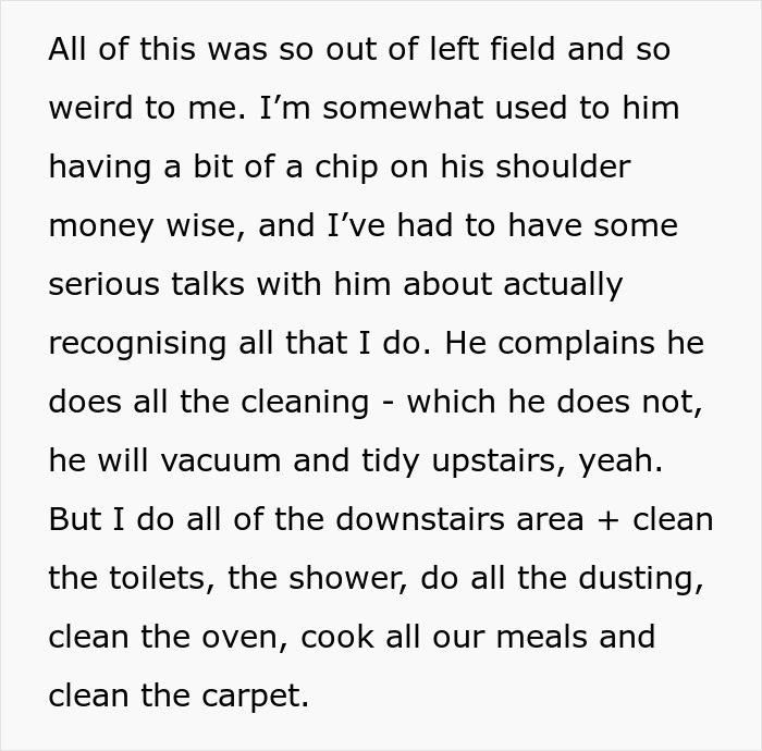 Text excerpt discussing relationship dynamics as man starts earning more than girlfriend, revealing key red flags about money and chores.