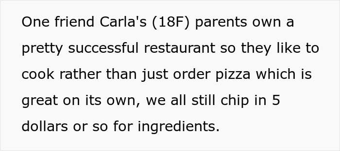 Text excerpt about a teen at a friend’s house whose parents own a successful restaurant and cook meals together. Text excerpt about a teen at a friend’s house whose parents own a successful restaurant and cook meals together.