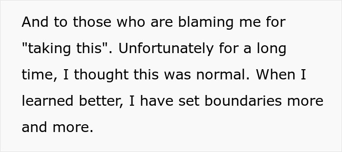 Text discussing setting boundaries after parents try to get rid of daughter’s cat while pregnant sister visits. Text discussing setting boundaries after parents try to get rid of daughter’s cat while pregnant sister visits.