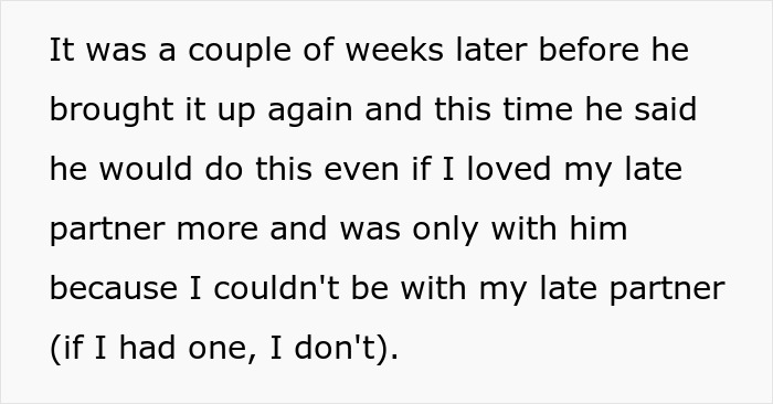 Text excerpt discussing a man wanting to name his baby after his first girlfriend, causing upset with his wife. Text excerpt discussing a man wanting to name his baby after his first girlfriend, causing upset with his wife.