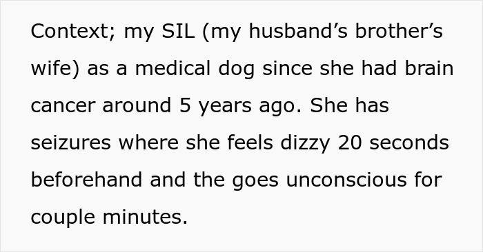 Bride refusing sister-in-law’s service dog at wedding due to medical reasons and seizure concerns explained in text. Bride refusing sister-in-law’s service dog at wedding due to medical reasons and seizure concerns explained in text.