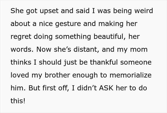 Alt text: Man breaks up with fiancée over tattoo of his late brother’s face causing tension and regret in relationship discussion. Alt text: Man breaks up with fiancée over tattoo of his late brother’s face causing tension and regret in relationship discussion.