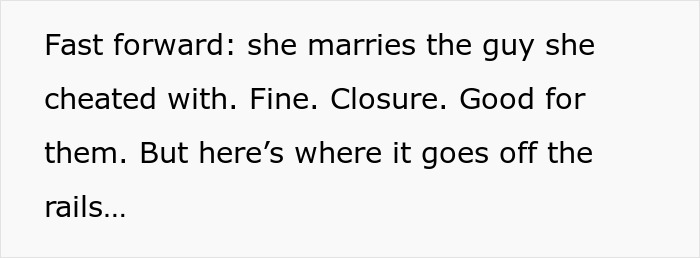 Text excerpt about a guy discovering his ex-wife and her new husband legally changed their name to his full name.