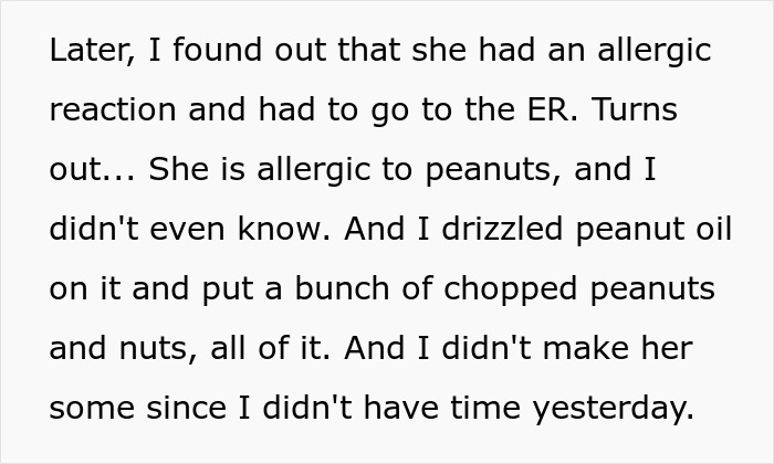 Text describing a serial food thief with a peanut allergy who lands in the ER after stealing her roommate&rsquo;s dinner.