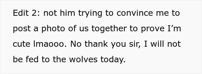 Text showing a woman rejecting her model boyfriend&rsquo;s request to post their photo, feeling devastated and out of her league.