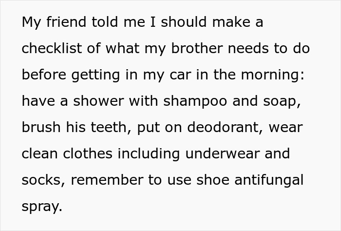 Teen creates hygiene checklist for brother before school drives, parents call the list humiliating and unfair.