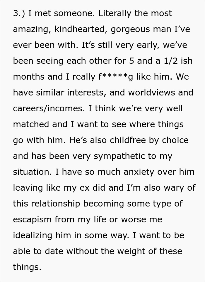 Single mom abandoning toddler struggles with anxiety and hopes to restart life with a supportive new partner.