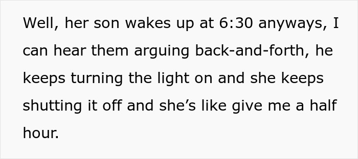 Text excerpt describing a son having a meltdown about mountain biking early in the morning at 6:30 a.m.