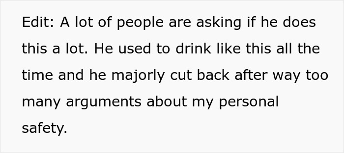 Text excerpt highlighting concerns about husband's drinking problem and personal safety in a family setting. Text excerpt highlighting concerns about husband's drinking problem and personal safety in a family setting.