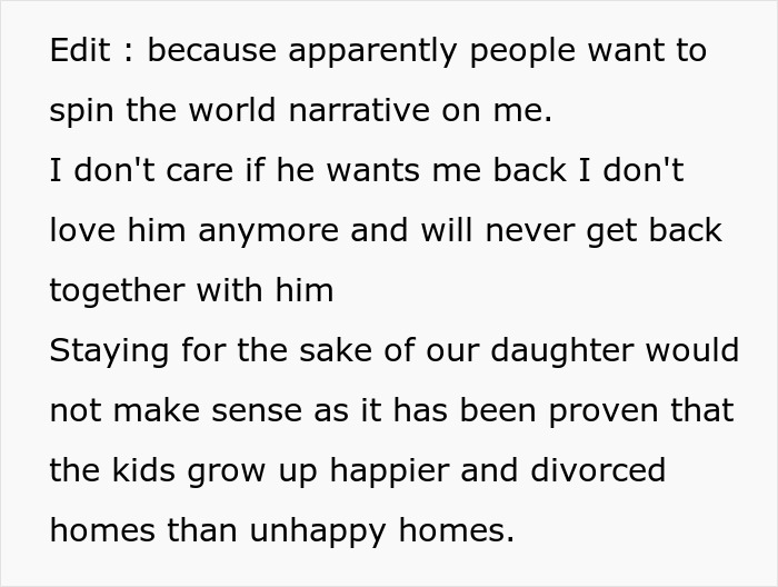 Text explaining a personal story about a husband, wife, and daughter amid conflict involving essential oils and poisoning incident.