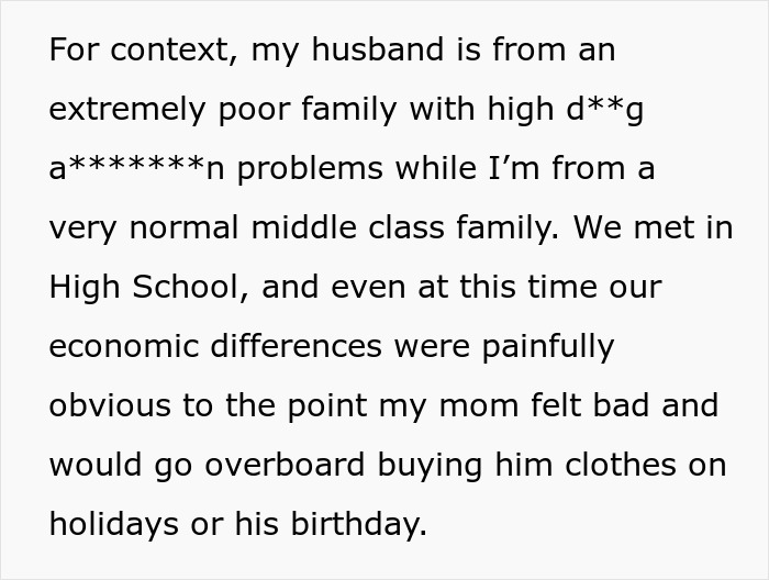 Text excerpt discussing economic differences between families and reactions related to kids and Easter gifts.