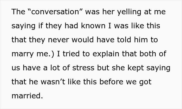 Text excerpt about husband getting anxious after marriage and asking for divorce during wife's IVF amid family stress.
