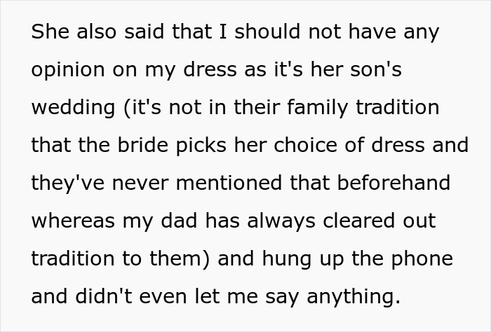 Text excerpt about a man lashing out at fianc&eacute;e over family's dress shopping without her, causing upset.