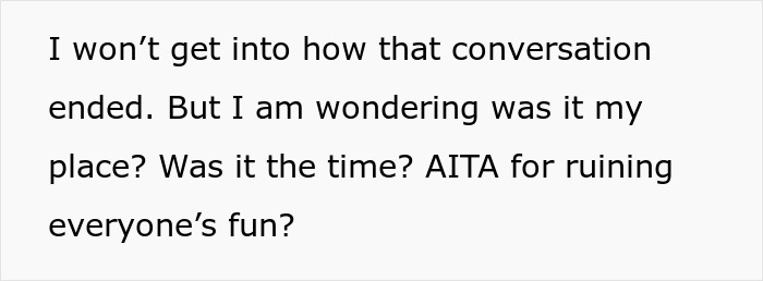 Text about woman standing up for cousin&rsquo;s wife against rude hubby causing family conflict and backlash from men.