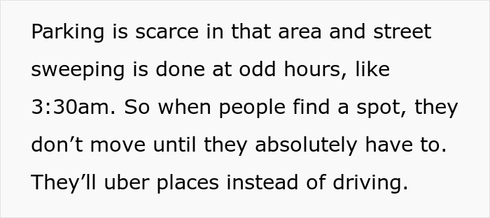 Man towing entitled neighbor&rsquo;s car after blocking parking spot, facing a shameless $300 demand in a residential area.