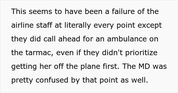 Text describing an airline staff failure during a Korean Airlines passenger medical crisis amid crew protocol issues.