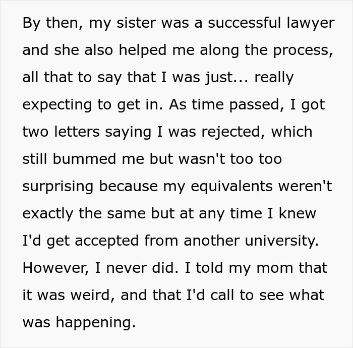 Alt text: Woman learns the truth about why she never got to study abroad and the reasons behind it. Alt text: Woman learns the truth about why she never got to study abroad and the reasons behind it.