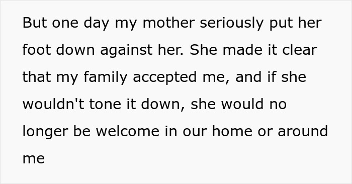 Text on a white background describing a personal family boundary with emphasis on acceptance and respect.