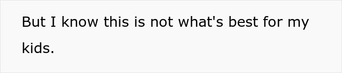 Text saying "But I know this is not what's best for my kids" reflecting the challenges of marriage, kids, and stepkids relationship.