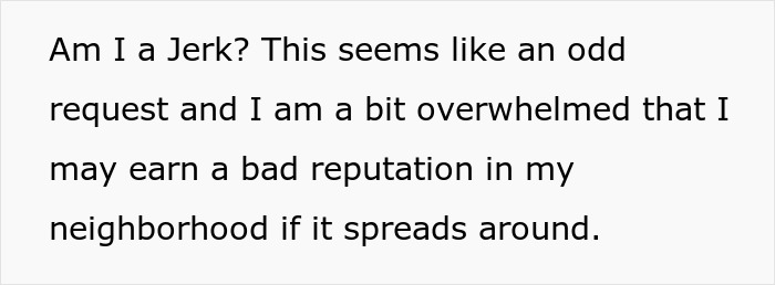 Text excerpt showing a woman overwhelmed by a request to marry in a stranger&rsquo;s backyard, fearing neighborhood reputation damage.