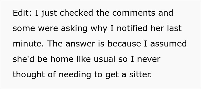 Text explaining why dad pulled funding for 17-year-old's trip after choosing friend's party over babysitting siblings.