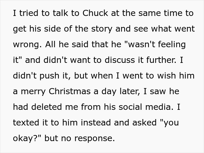 Text excerpt about a woman trying to understand why a date with a widow and single mom ended abruptly.