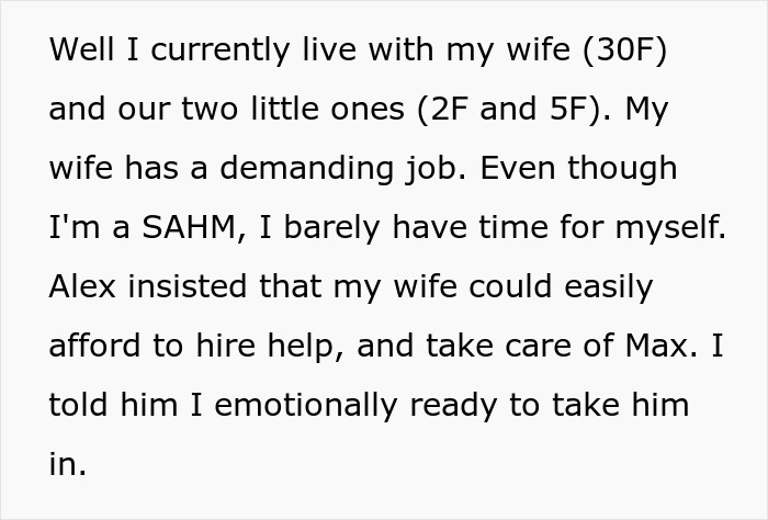 Text message discussing challenges of caring for autistic sibling amid family disputes over care responsibilities.