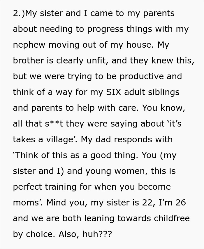 Text excerpt from a discussion about single mom abandoning toddler and parents needing to restart life and care challenges.