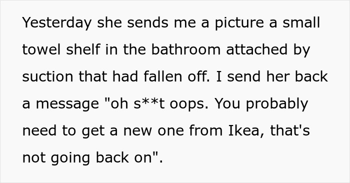 Text message conversation showing frustration with a fallen towel shelf, illustrating weaponized incompetence. Text message conversation showing frustration with a fallen towel shelf, illustrating weaponized incompetence.