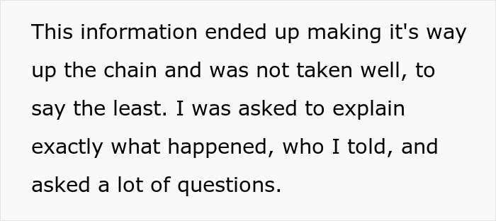 Text discussing a new manager saying an overweight woman is unfit to see clients and suggesting time off to lose weight.