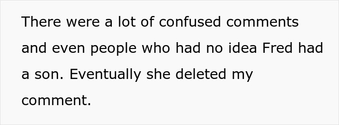 Screenshot of a social media comment about a mom bragging online and being called out for husband’s abandoned son. Screenshot of a social media comment about a mom bragging online and being called out for husband’s abandoned son.