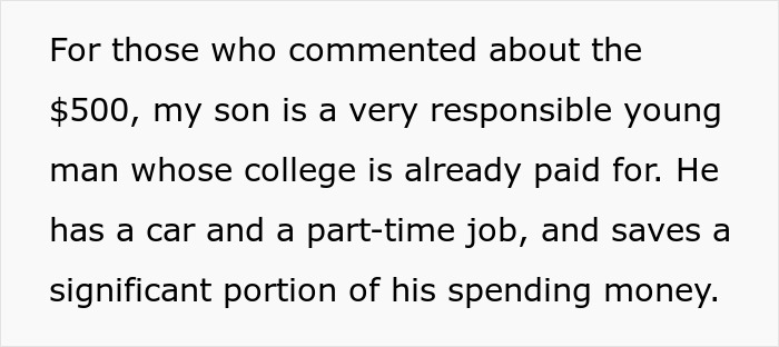Text about son&rsquo;s survivor benefits, responsible young man saving money while attending college and working part-time.