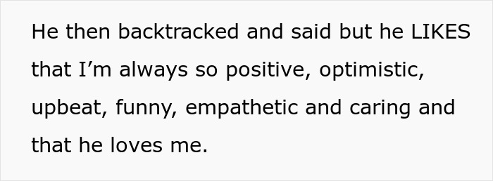 Text excerpt showing a man revealing relationship red flags after earning more than his girlfriend a year into dating.