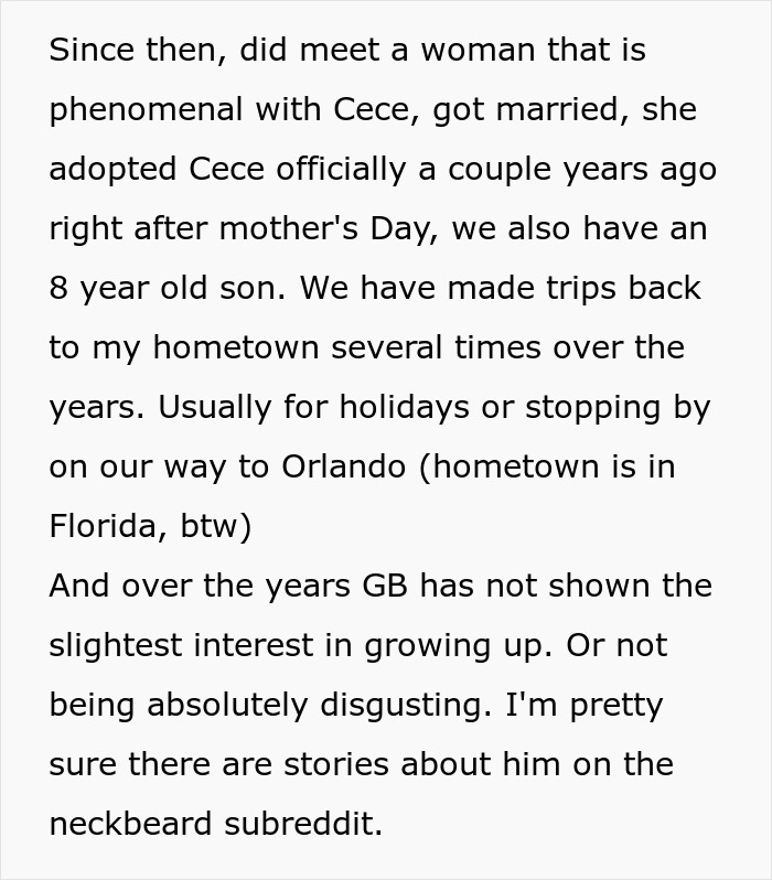 Text excerpt discussing a guy refusing to look after his lazy, entitled disabled brother enabled by their mother.