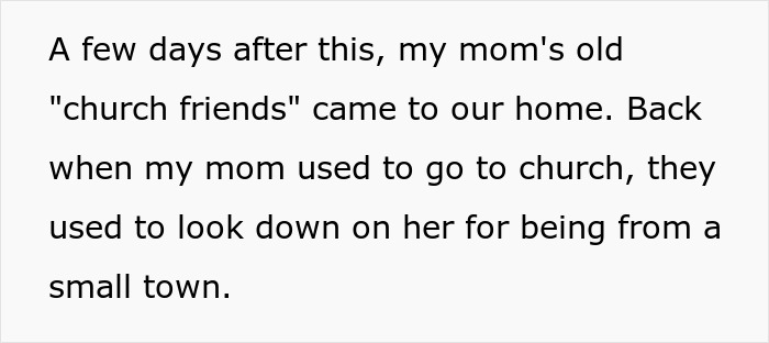 Text excerpt discussing mom&rsquo;s church friends visiting after dad wanted an open marriage but got upset when mom dated others.