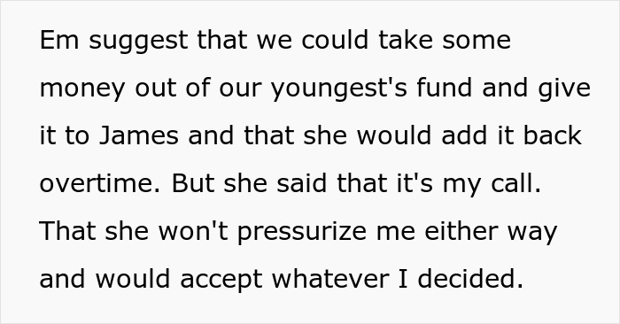 Man refuses to contribute to stepson's college fund, denying pleas and family support despite requests.