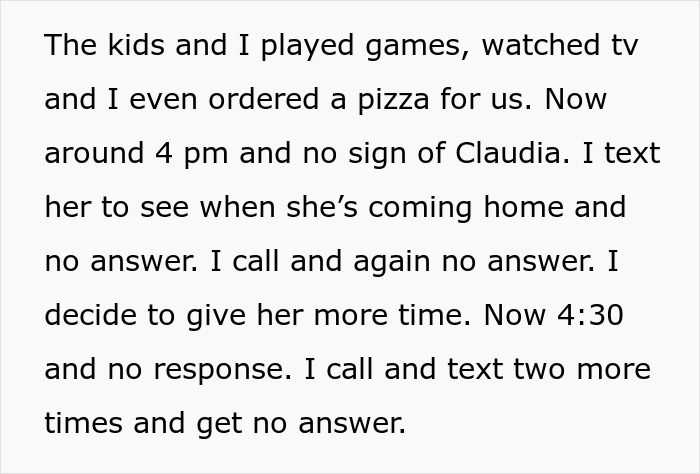 Mom asks friend to babysit during lunch, who then goes missing for hours with no response to texts or calls. Mom asks friend to babysit during lunch, who then goes missing for hours with no response to texts or calls.