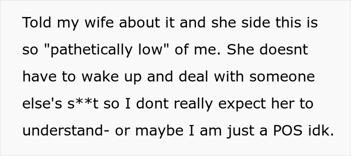 Text message about wife calling behavior pathetic, expressing frustration over dealing with neighbor’s garbage bins habit. Text message about wife calling behavior pathetic, expressing frustration over dealing with neighbor’s garbage bins habit.