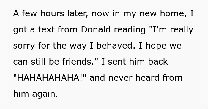 Text message exchange about regrets after a roommate moves out and struggles to afford the mortgage in a new home.