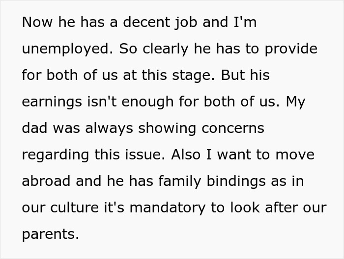 Text excerpt discussing family concerns and financial strain in a man lashing out at fianc&eacute;e after dress shopping without her.