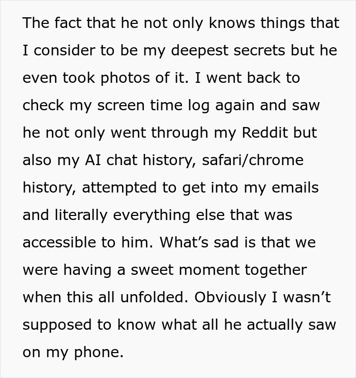 Man shocked after going through girlfriend&rsquo;s phone secretly, discovering private chat and browsing history, ending 7-year relationship.