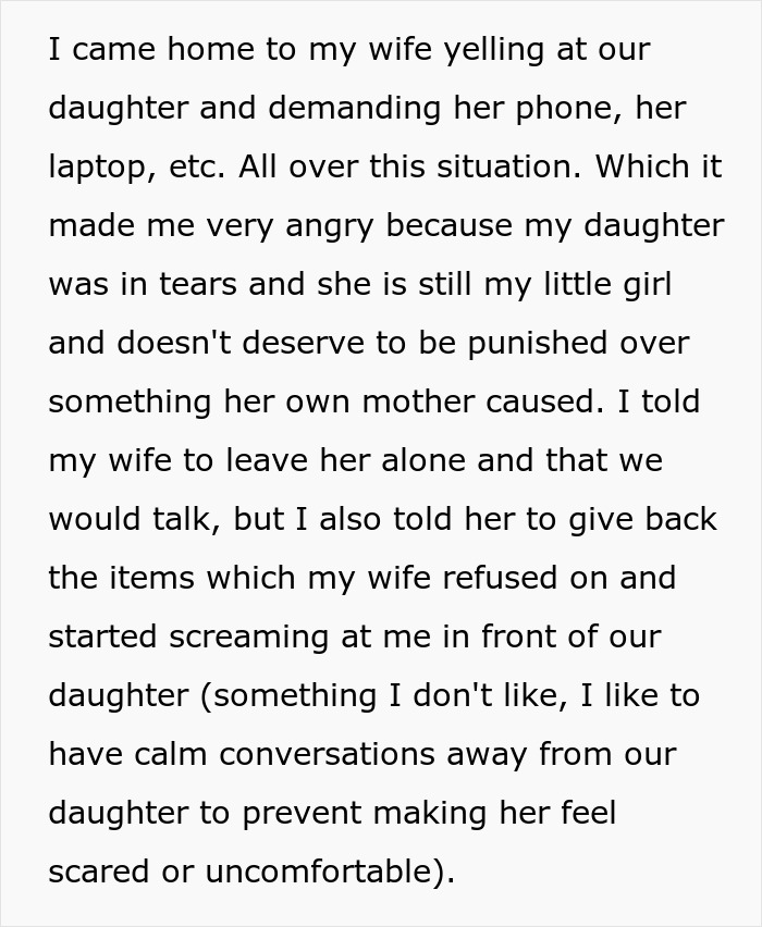 Man explaining to wife why daughter doesn&rsquo;t trust her after a heated confrontation over her belongings.