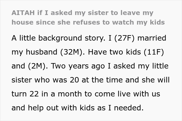 Woman Backs Out Of Deal To Babysit Sister&rsquo;s Kids After Sister Lets Her Move In To Do Just That