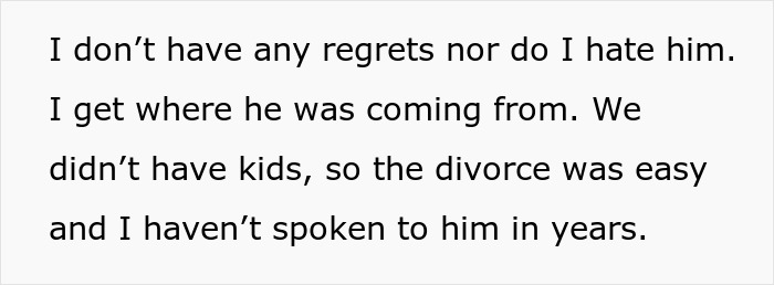 Text discussing a shallow man struggling with his wife's weight gain and falsely accusing her of cheating to save face.