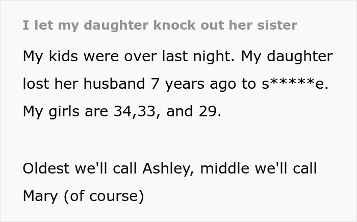 Text excerpt showing a widow&rsquo;s story about her late husband and family dynamics during a tense family dinner.