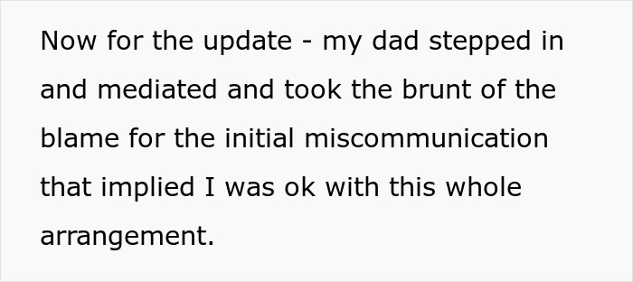 Text message discussing a 40-year-old aunt refusing to be a free sitter and family mediation resolving miscommunication. Text message discussing a 40-year-old aunt refusing to be a free sitter and family mediation resolving miscommunication.
