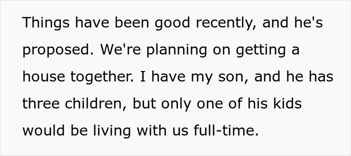 Text excerpt discussing a woman planning to live with her son and his children amid survivor benefits concerns.