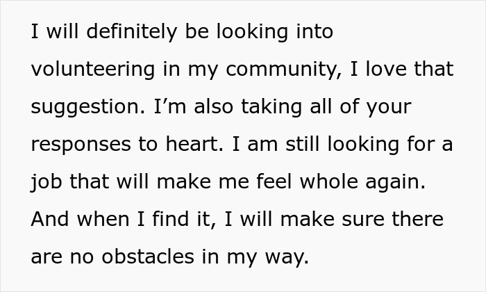 Text showing a hurt working mom expressing hope despite challenges with her ignorant husband and job obstacles.